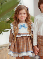 Brown Checkered Dress