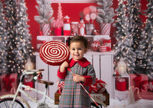 Load image into Gallery viewer, Red Bow Houndstooth Dress + Headband
