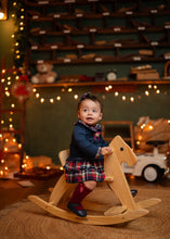 Load image into Gallery viewer, Navy Checkered Baby Dress
