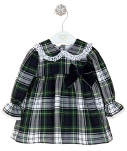 Load image into Gallery viewer, Navy Green Checkered Dress
