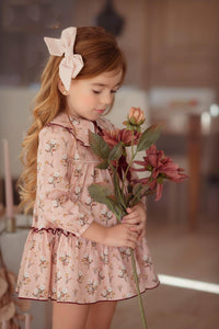 Pink Floral Collar Dress