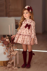 Pink Floral Collar Dress