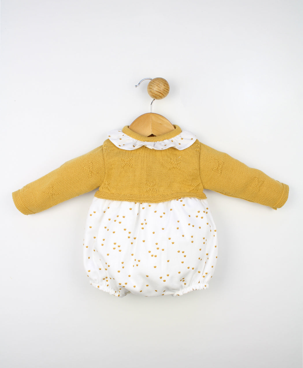 Yellow Crown Romper Set