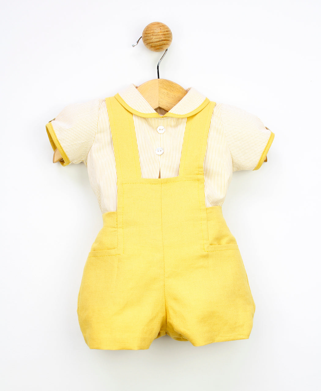 Yellow Striped Overall Set
