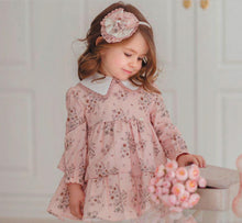 Load image into Gallery viewer, Pink Floral Collar Dress with Headband
