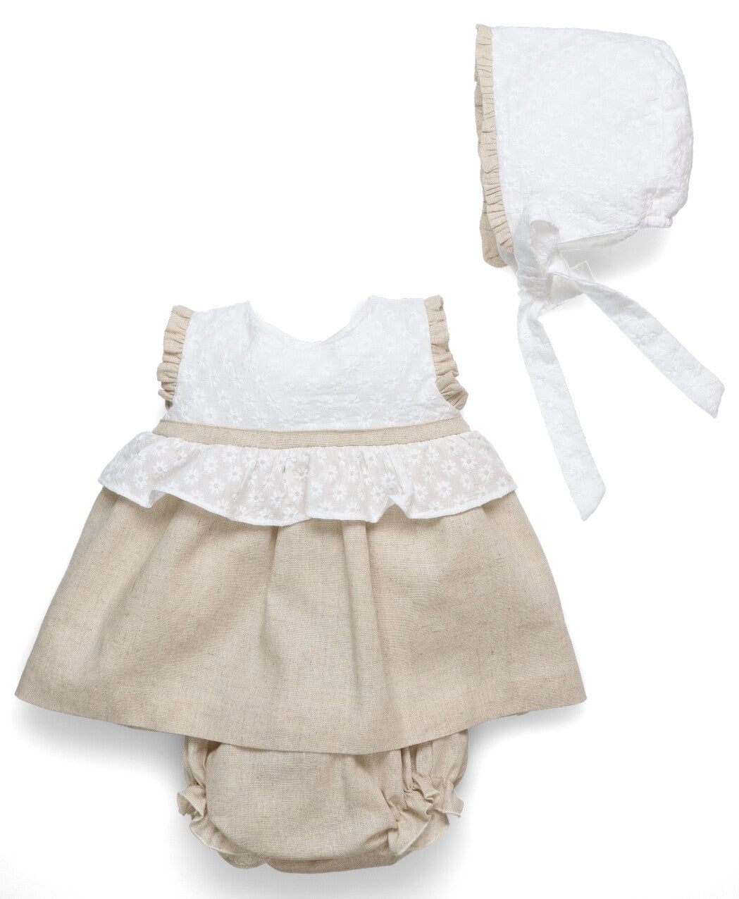 Brown Eyelet Baby Set