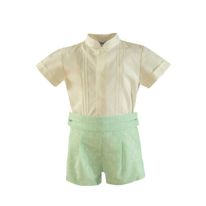 Ivory & Green Boy Set
