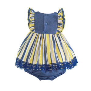 Blue Yellow Striped Baby Set