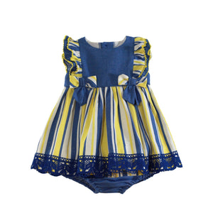 Blue Yellow Striped Baby Set