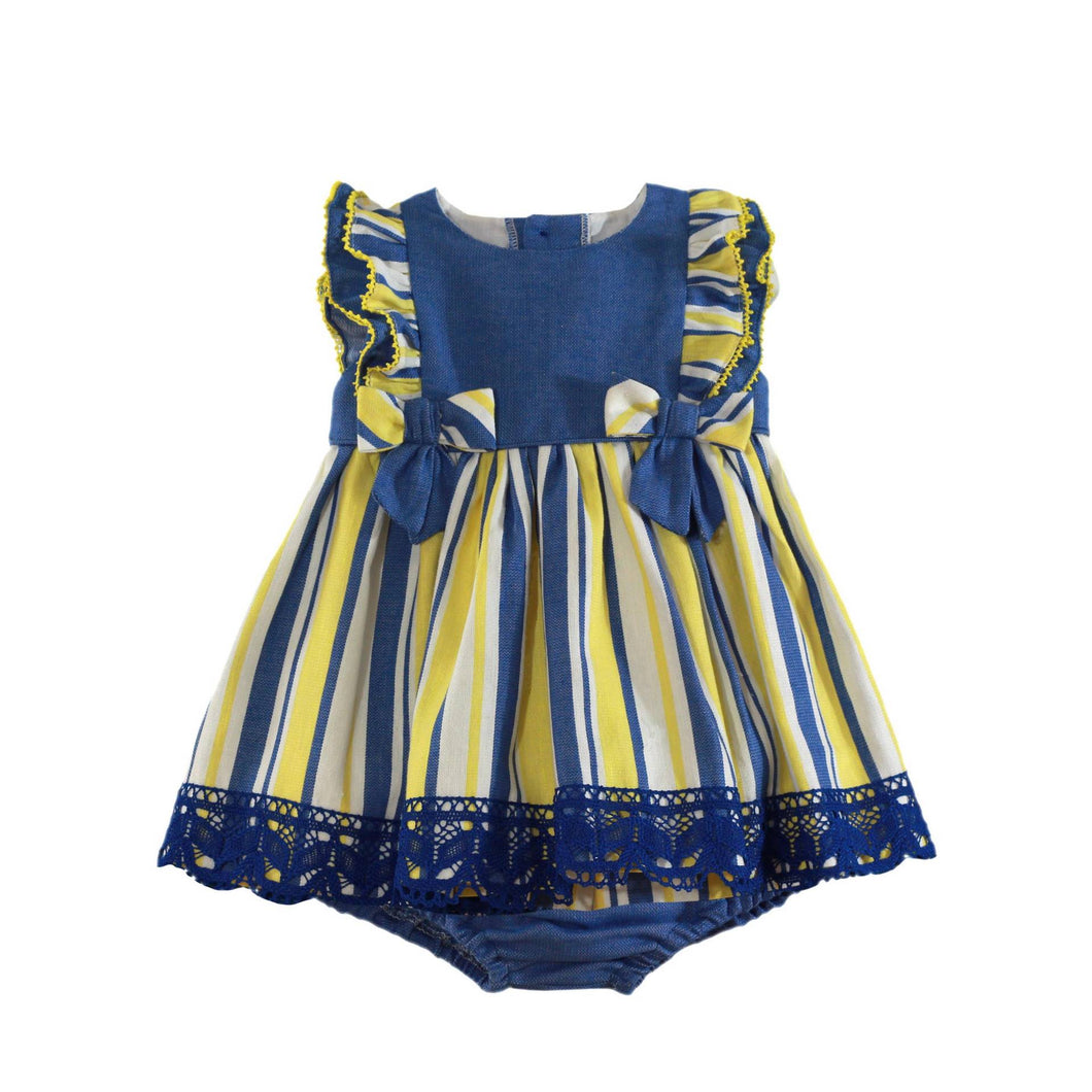 Blue Yellow Striped Baby Set