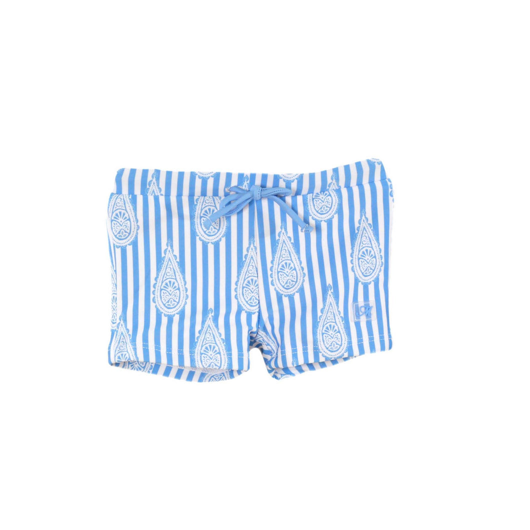 Blue Paisley Baby Boy Swim Shorts