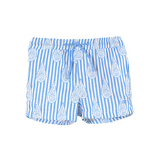 Load image into Gallery viewer, Blue Paisley Boy Swim Shorts

