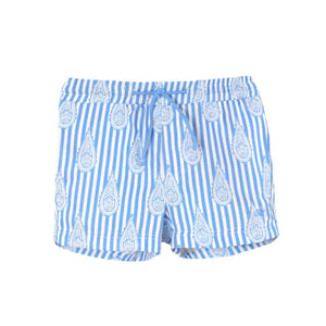 Blue Paisley Boy Swim Shorts