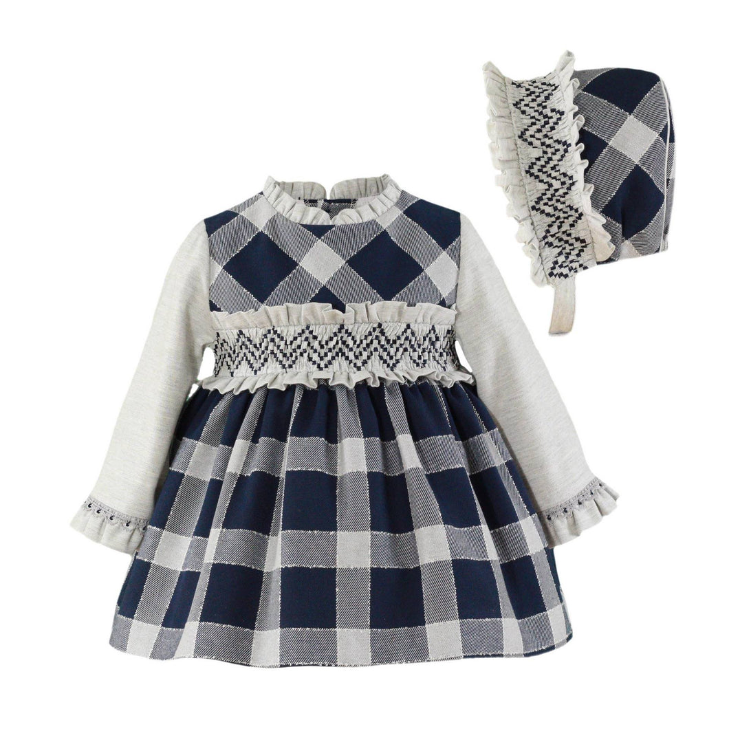 Navy Checkered Baby Set