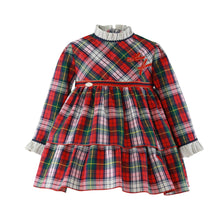 Load image into Gallery viewer, Holiday Checkered Dress with Headband
