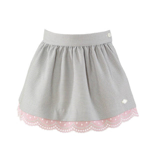 Grey Bow Skirt Set
