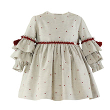 Load image into Gallery viewer, Grey Burgundy Star Dress
