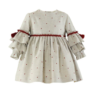Grey Burgundy Star Dress