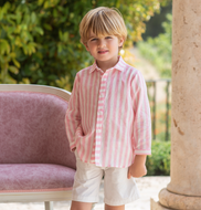 Pink Stripe Shorts Set