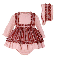 Load image into Gallery viewer, Burgundy Floral Baby Set
