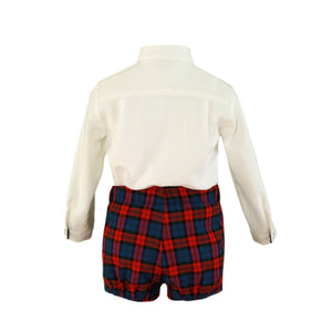 Red Blue Checkered Boy Set