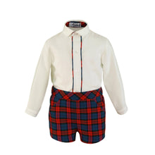 Load image into Gallery viewer, Red Blue Checkered Boy Set
