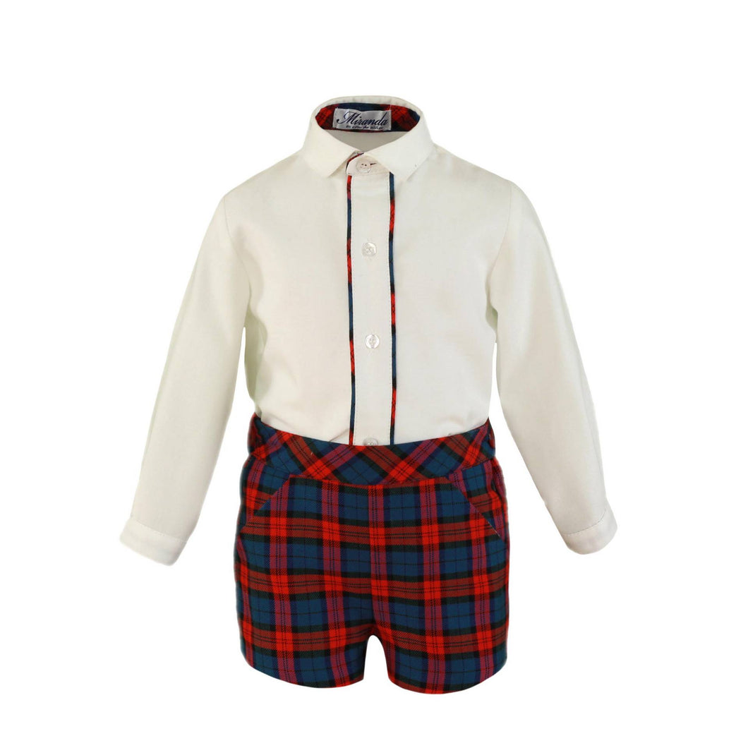 Red Blue Checkered Boy Set