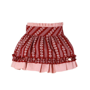 Burgundy Floral Skirt Set