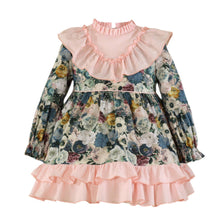 Load image into Gallery viewer, Pink Collar Floral Dress with Headband
