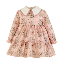 Load image into Gallery viewer, Pink Floral Collar Dress with Headband
