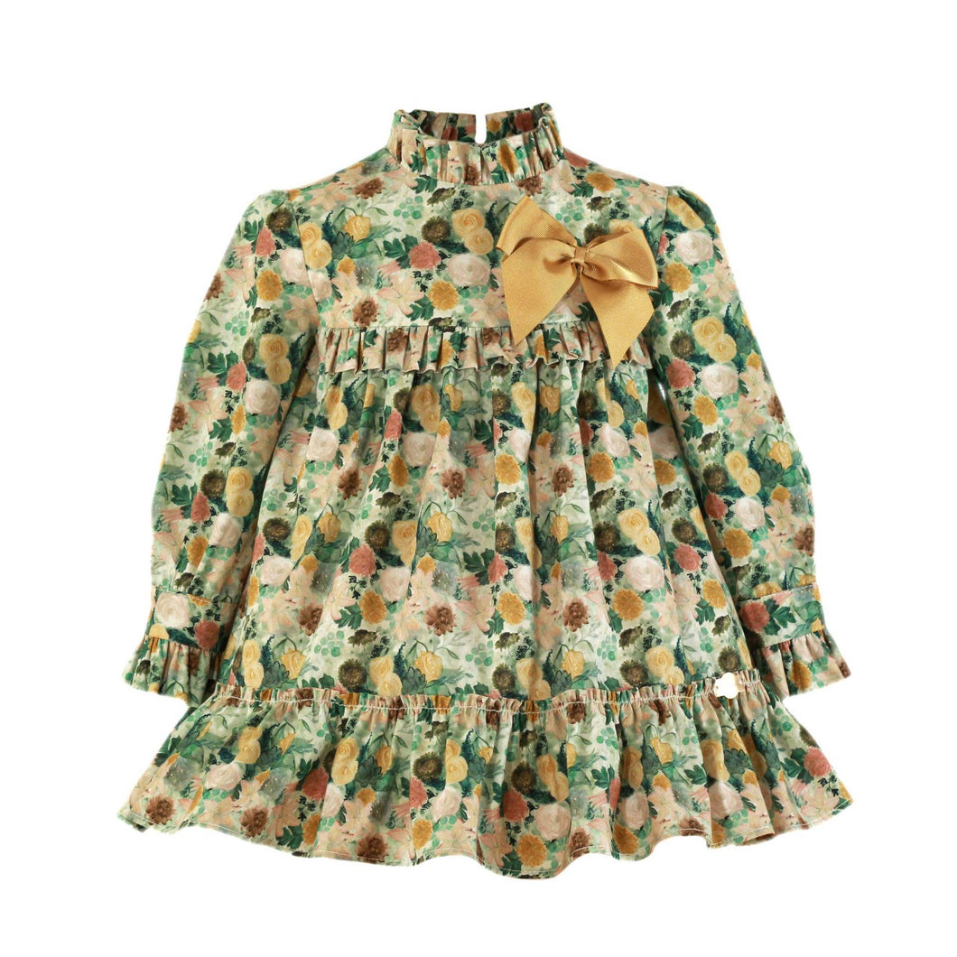 Green Floral Dress with Headband