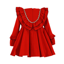 Load image into Gallery viewer, Red Ruffle Dress with Headband
