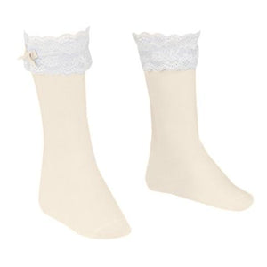 Lace Trim Knee Socks