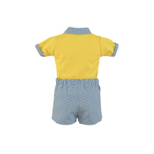 Load image into Gallery viewer, Yellow Gingham Shorts Set
