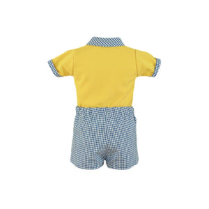 Yellow Gingham Shorts Set