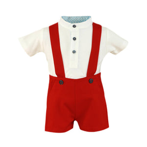 Red Overalls Set