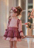 Burgundy Floral Dress + Headband
