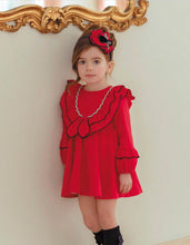 Load image into Gallery viewer, Red Ruffle Dress with Headband
