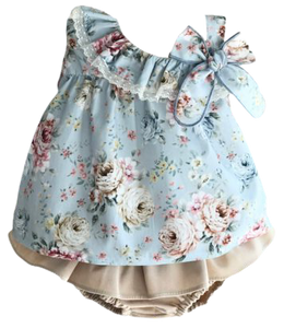 Blue Roses Bloomers Set
