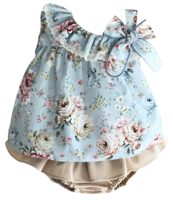 Blue Roses Bloomers Set
