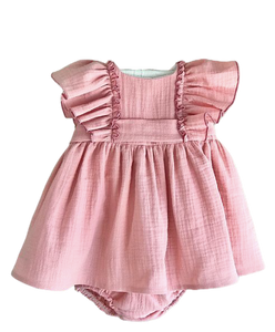 Pink Ruffle Muslin Dress
