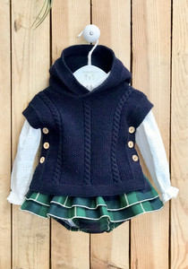 Navy Green Bloomers Set