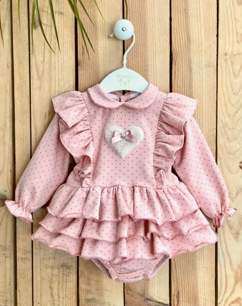 Pink Heart Ruffle Dress