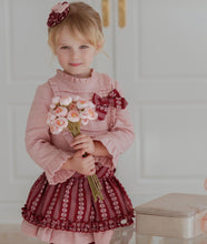Load image into Gallery viewer, Burgundy Floral Skirt Set

