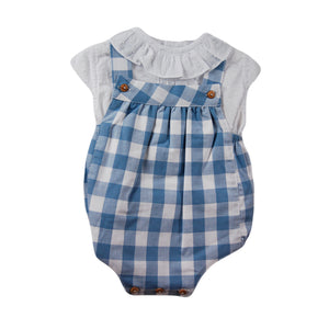 Blue Gingham Onesie