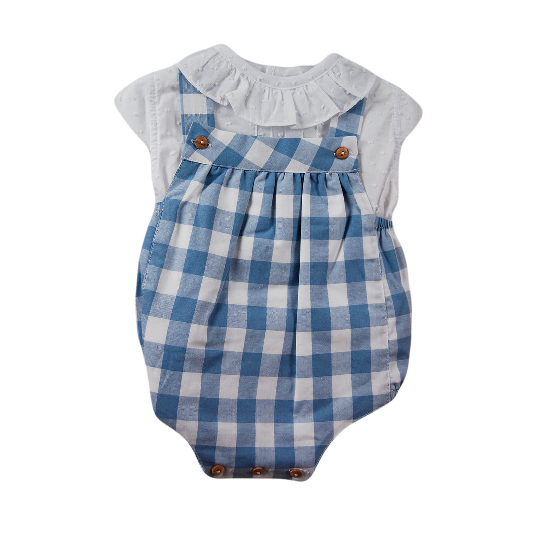 Blue Gingham Onesie