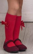 Load image into Gallery viewer, Velvet Bow Knee Socks
