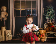 Red Checkered Bow Jumper Set