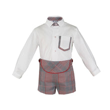 Load image into Gallery viewer, Red Checkered Boy Shorts Set
