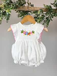 White Flower Onesie